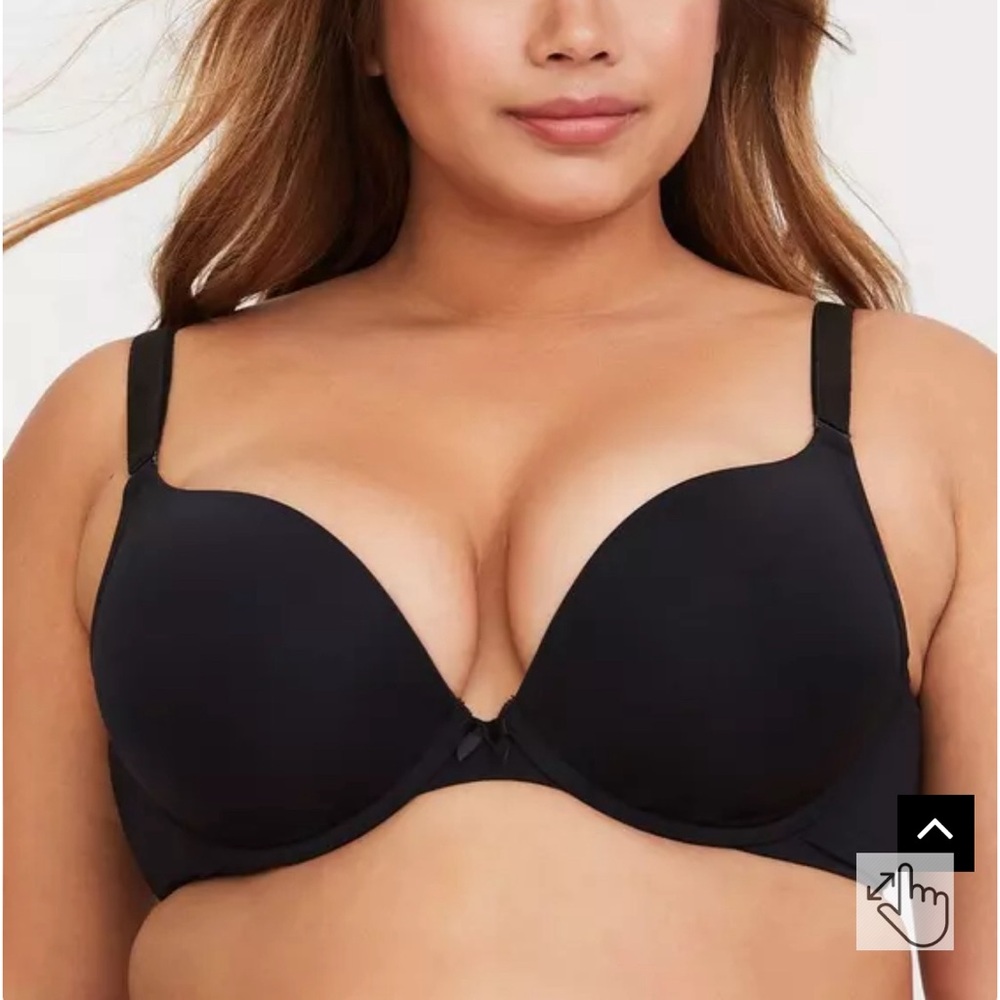 42H TORRID grey push up plunge bra EUC